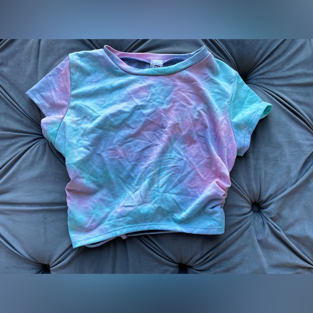 Women’s Tie Dye crop Top Open back Size L